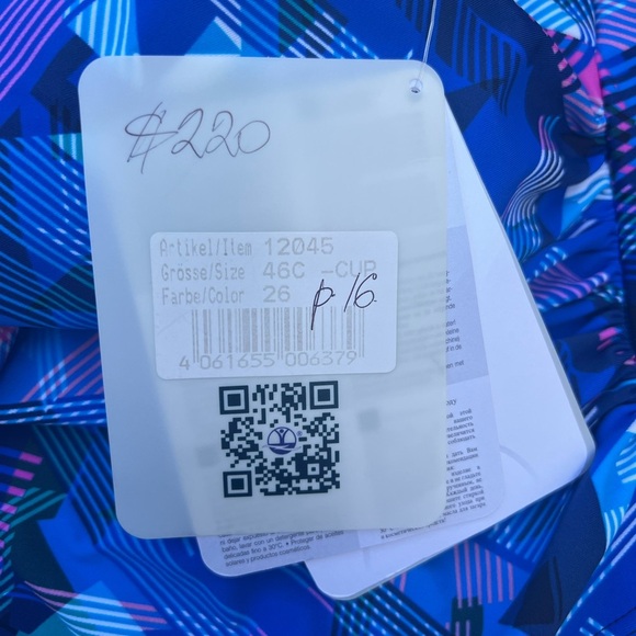 ‼️SALE ‼️ NWT Sunmarin Gorgeous swimsuit in Multi-Color Blue C Cup / Size 16 - Picture 8 of 9